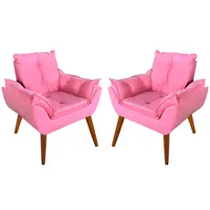 2 Poltronas Opalla Rose Gold Decoração Para Sala de Estar Amamentação Várias Cores