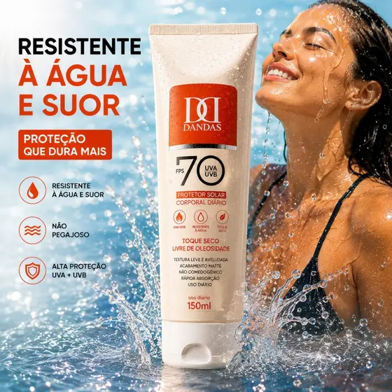 DANDAS 70FPS Protetor Solar Facial 150ML Anti-Envelhecimento Creme Hidratante