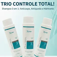 KIT 3 SHAMPOO ANTICASPA COM MENTOL HEITOR 300 ML- LIMPEZA PROFUNDA E REFRESCANCIA