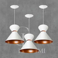 Lustre de Teto Luminaria Pendente Luxo Branco Com Cobre Envio imediato