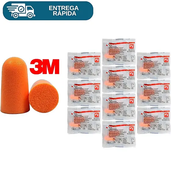 Kit 10 Protetor Auricular Plug De Espuma 3M 1100 Sem Cordão Abafador Tampão Ouvido Para Dormir