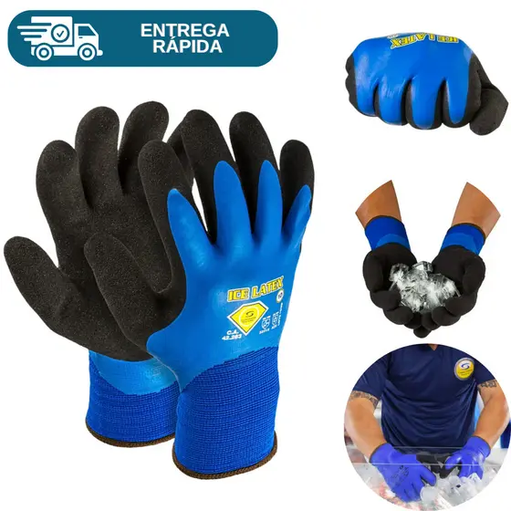 Luva Térmica Baixa Temperatura Profissional Frigorifico Câmara Fria -35º Graus SS Ice Látex Epi