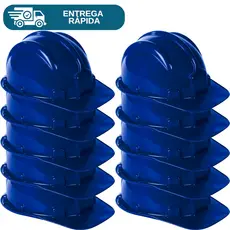 Kit 10 Capacete De Segurança Com Carneira Para Obra Proteção Trabalho Epi Construção Civil Plastcor