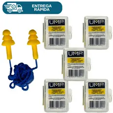 Kit 5 Protetor Auricular Tipo Plug Copolímero Para Ouvido Abafador De Ruidos Protetor Auditivo
