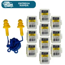 Kit 10 Protetor Auricular Tipo Plug Copolímero Para Ouvido Abafador De Ruidos Protetor Auditivo