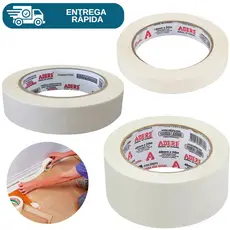 Fita Crepe Uso Geral Adesiva Branca 50 Metros Adere 423 Marcação Artes Paredes 18mm 24mm 48mm