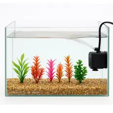 aquário 18 litros 40x20x25 com bomba cascalho de rio plantas Artificiais para peixes completo
