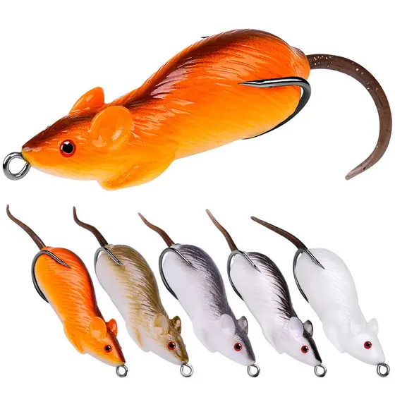 Isca artificial Thunder frog mouse Simulação de gancho duplo rato sapo 6cm 11.5g isca macia isca falsa para isca de peixe preto atacado e varejo
