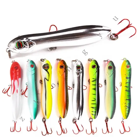 isca artificial 10cm/15.6g Isca De Pesca Wobbler Flutuante Popper Mar Crankbait De Plástico Rígido Para Lápis Isca