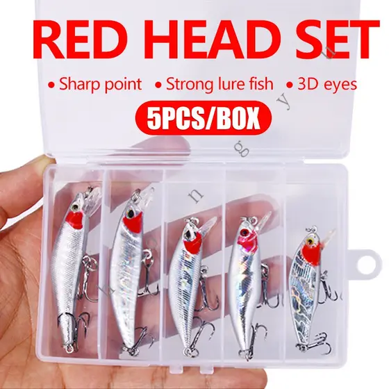 Isca Artificial Conjunto de 5 peças Combinação de Isca Sólida Multi-especificação Isca Sólida Colorida Conjunto Completo Isca Falsa Isca Flutuante