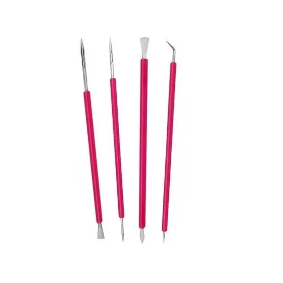 Kit Manicure Isis Cutelaria Inox Instrumentos Podologia - Rosa