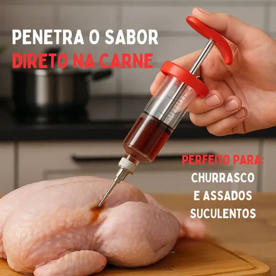 Seringa Injetora de Temperos de 30ml Para Carne, Frango, Churrasco, Marinada