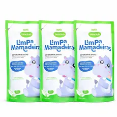 3 Unidades Limpa Mamadeiras Vegano Detergente Elimina Odores 500ml