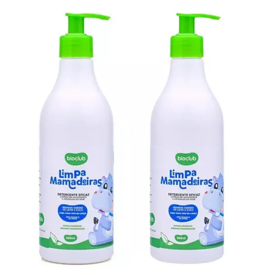 2 Unidades Limpa Mamadeiras Vegano Detergente Elimina Odores 500ml