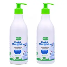 2 Unidades Limpa Mamadeiras Vegano Detergente Elimina Odores 500ml