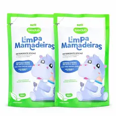 2 Unidades Limpa Mamadeiras Vegano Detergente Elimina Odores 500ml