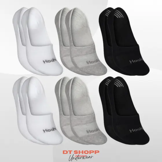 Kit 6 Pares Meias Hoahi Sapatilha 100% Invisível C/ Silicone