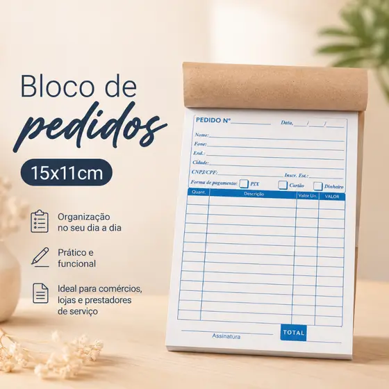 20 Blocos Para Pedidos Controle de Vendas Roupas Cosméticos Lojas em geral