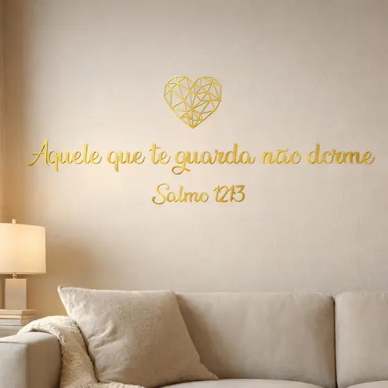 Aplique Decorativo Frase “Aquele Que Te Guarda Não Dorme” – Salmo 121 em MDF ou Acrílico