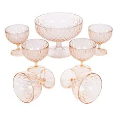 Kit Natal Sobremesa 1 Taça G 6 Taças P Glamour Plasútil