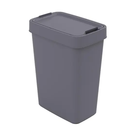 Lixeira 2 Aberturas Com Porta Saco Lixo 17 L Cinza Plasútil
