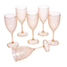 Kit Natal 6 Taças Vinho Glamour Citrino Plasútil