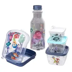Kit para Lancheira Divertidamente Volta às Aulas 3 Potes 1 Sanduicheira 1 Garrafa Plasútil