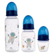 Kit 3 Mamadeira Bico Padrão 40,150,250ml Astronauta Plasutil