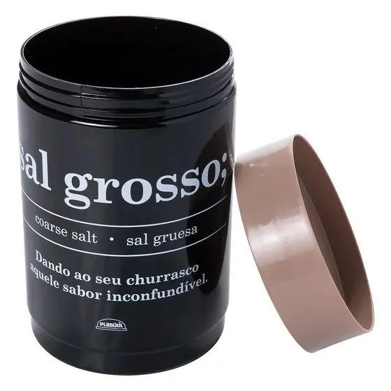 Pote Porta Sal Grosso 1,1 L Despensa Cozinha Plasútil