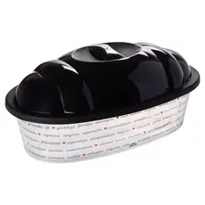 Porta Pão Serve Pão com Tampa Plástico Preto Palavras Plasútil