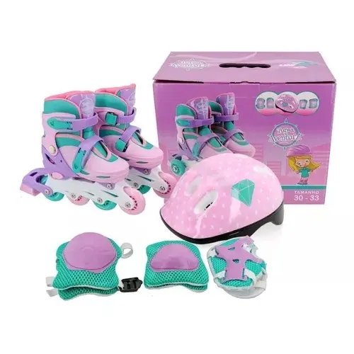 Patins 2 em 1 Tri Line In Line com Kit segurança Unitoys