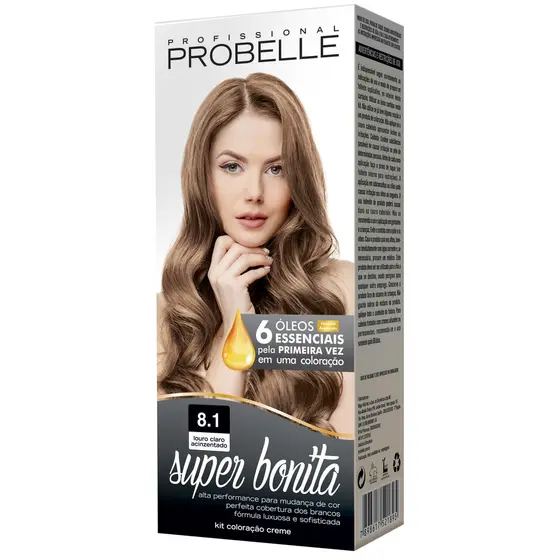 Coloração Super Bonita 8.1 Louro Claro Acinzentado - Probelle probelle