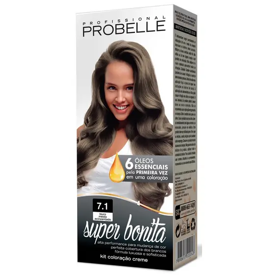 Coloração Super Bonita 7.1 - Louro Médio Acinzentado Probelle probelle