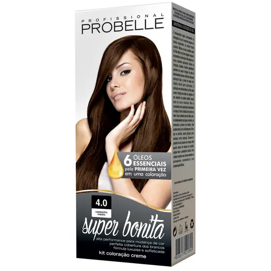 Coloração Super Bonita 50g 4.0 - Castanho Médio Probelle probelle