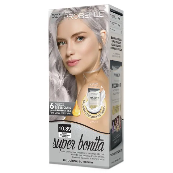 Coloração Super Bonita 50g. - 10.89 Louro Clarissímo Pérola - Probelle