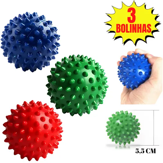 Kit 3 Bolas Cravo Pet Fisioterapia Massagem Anti Stress