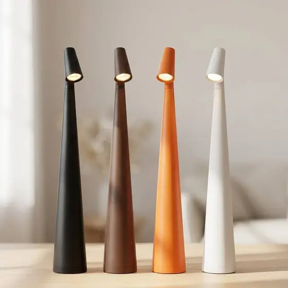 Luminária Abajur De Mesa Touch Recarregável LED Minimalista Moderno