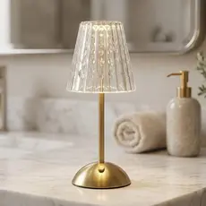 Luminária de Mesa LED Touch Dourada Abajur Moderno Decorativo Recarregável