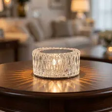 Abajur Luminária LED Cristal Recarregável Touch Sem Fio Luz Ambiente Quarto Decoração