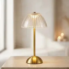 Luminária Abajur Cúpula Cristal Touch De Mesa Minimalista Moderna