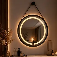 Espelho Redondo Touch Led Decoração Moderno 3 Cores