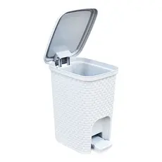 Cesto de Lixo 7 Litros Branca Rattan C/ Pedal Arqplast Lixo Cozinha Escritório Banheiro Pinterest