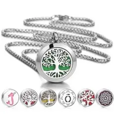 colar difusor de óleo essencial de aromaterapia difusor de aroma colar medalhão de Aço