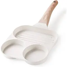 Frigideira 3 em 1 para café da manhã, frigideira antiaderente leve e leve para omelete para bacon (tipo universal)