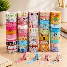 Kit 10 fitas adesivas decorativas Kawaii 4M desenhos mistos conjunto de fitas adesivas para álbuns/artesanato(sortidas)