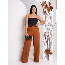 Calça de alfaiataria fecho ziper
