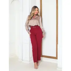 Calça alfaiataria com cinto