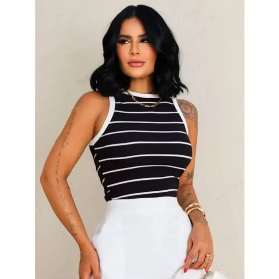 Camiseta regata listras ribana