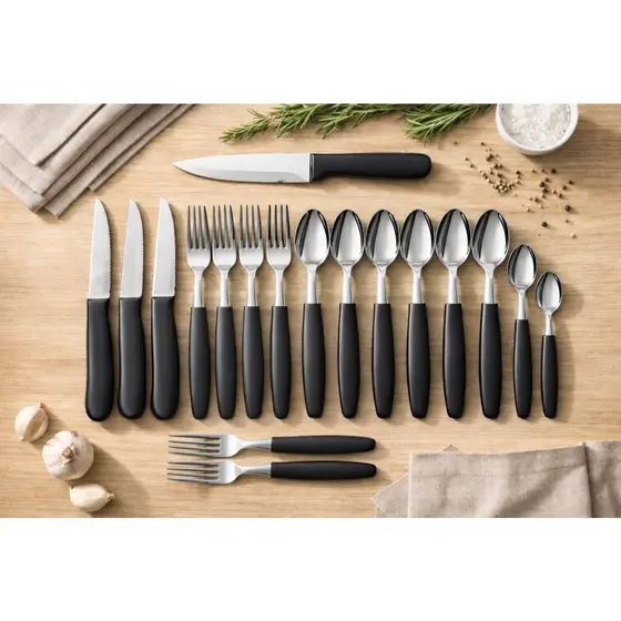 Conjunto de Talheres Caprese 26 Peças - Preta