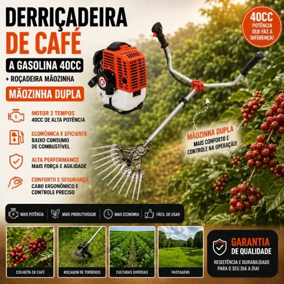 Derriçadeira De Café A Gasolina+Roçadeira 40CC Mãozinha .